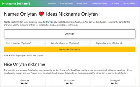 Onlyfan Name Generator